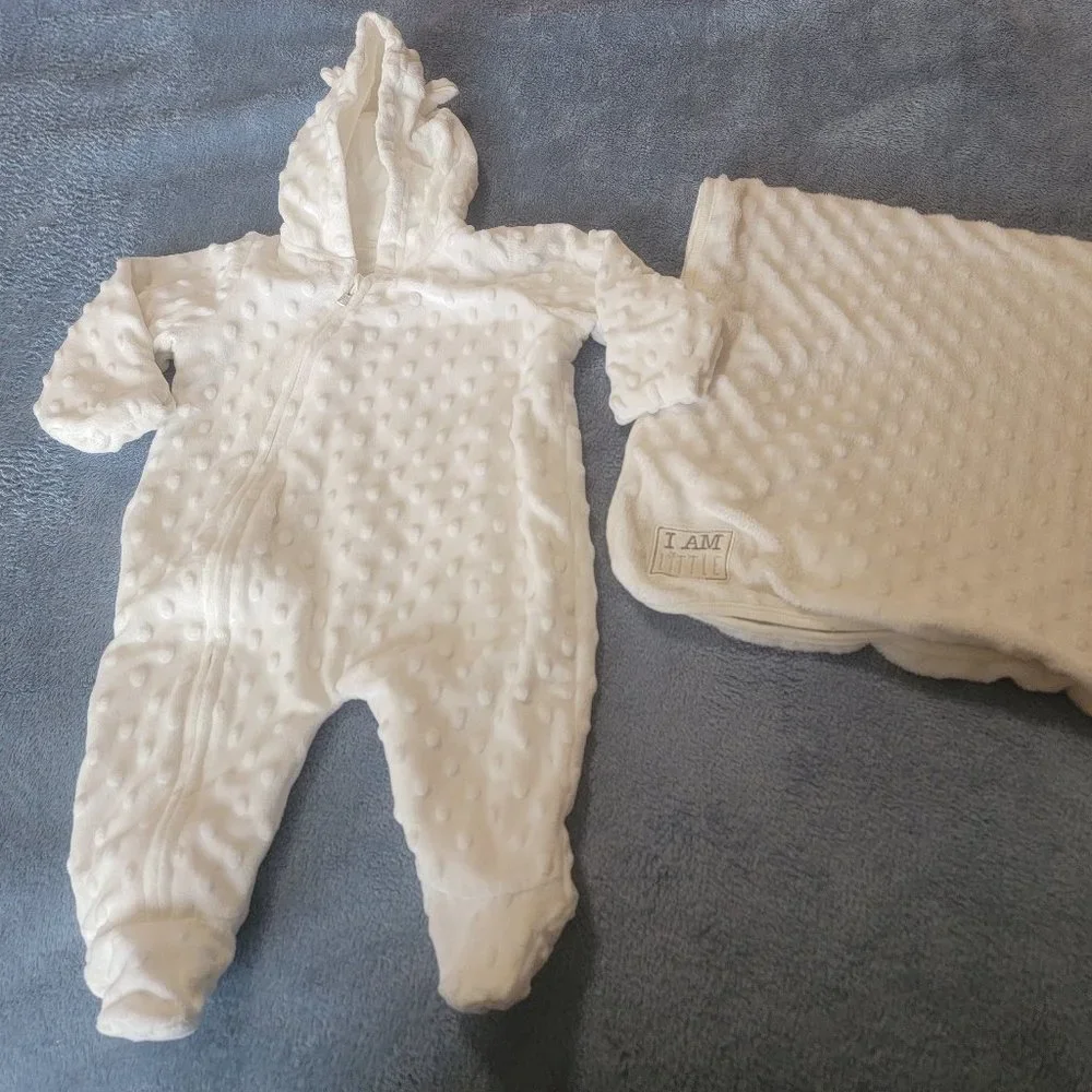 George baby onesie and blanket set, Ivory, 0-3 months